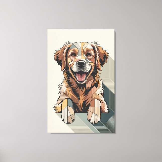 Varm Mosaik av Golden Retriever Canvastryck (Framsida)