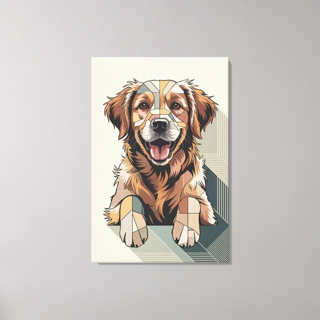 Varm Mosaik av Golden Retriever Canvastryck (Framsida)