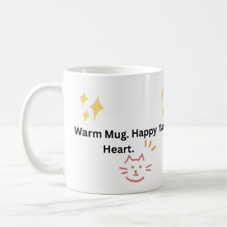 Varm Mugg. Glad Hjärt. Söt Katt Typografi Kaffe Kaffemugg