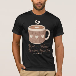 Varm Mugg Varmt Hjärta Mysig Stickad KaffeKopp T Shirt
