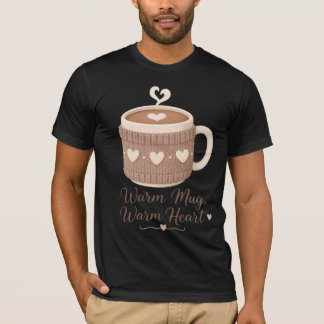 Varm Mugg Varmt Hjärta Mysig Stickad KaffeKopp T Shirt