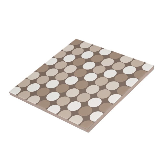 Varm Neutral Jord Geometriska Cirklar  Kakelplatta (Sidan)
