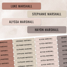 Varm Neutralt, Färg-kodade barn, vattentäta Namn Klistermärke