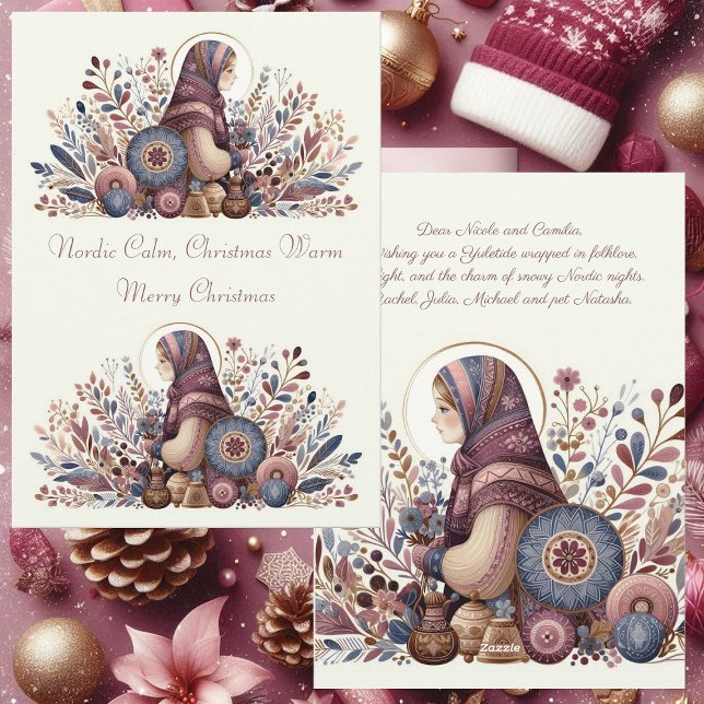 Varm nordisk jultradition Folklore  Julkort (Warm Nordic Christmas Tradition Folklore Holiday Card)