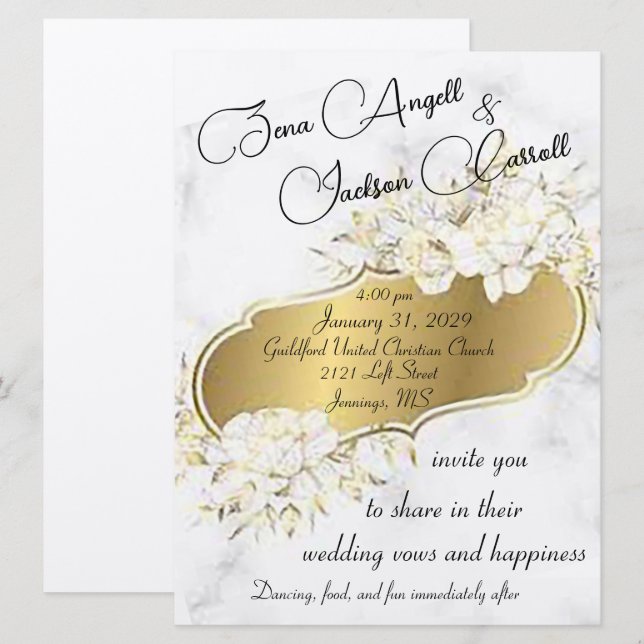 Varm och bjud in bröllopsinbjudan inbjudningar (Fram/baksida)