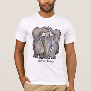 Varm och för skurkrolltecknadelefant T skjorta T-shirt