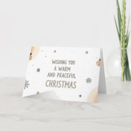 Varm och fridfull jul minimalistisk kortkonst helgkort