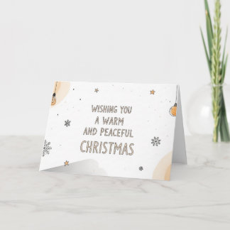 Varm och fridfull jul minimalistisk kortkonst helgkort