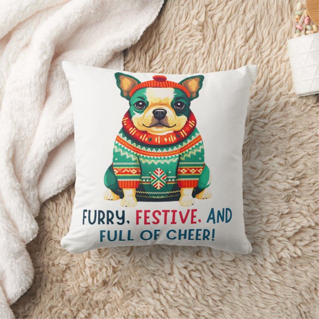 Varm och Fuzzy jul-Hund Kudde (Filt)