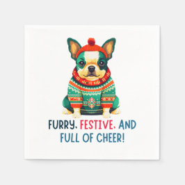 Varm och Fuzzy jul-Hund Pappersservett