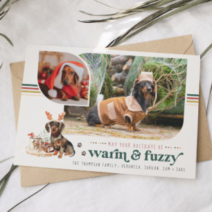 Varm och Fuzzy   Pet Helgdag-fotokort Julkort