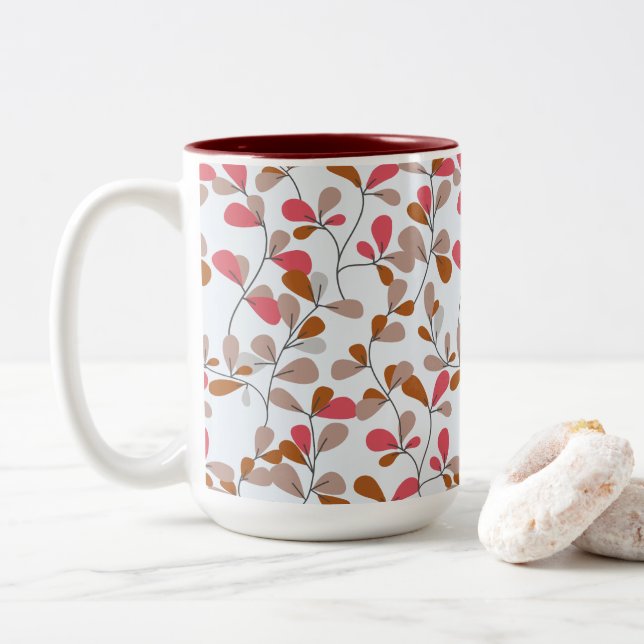 Varm och mjuk Blommigt Två-Tonad Mugg (Med munk)
