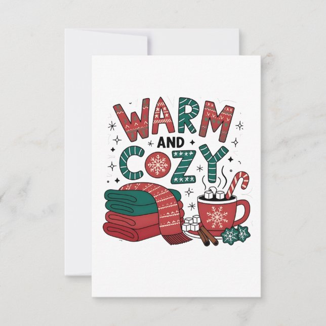 Varm Och Mysig Jul Varm Choklad Xmas Inbjudningar (Framsida)