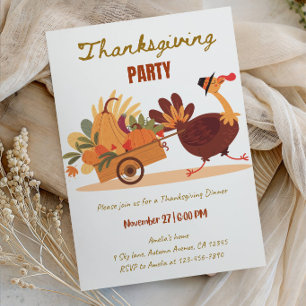 Varm och mysig Thanksgiving middagsfest Inbjudningar