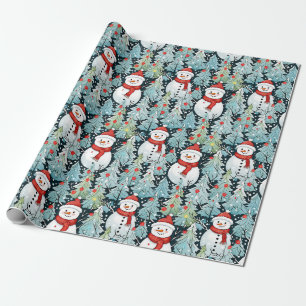 Varm och Mysiga Snögubbe på en vinterjul Presentpapper