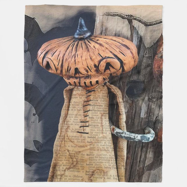 Varm och Mysigt Halloween Throw med Pumpkin Fall Fleecefilt (Framsidan)