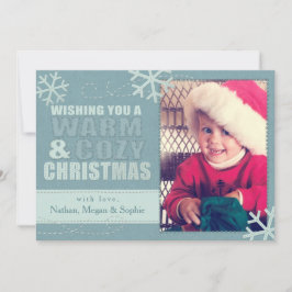 Varm och Mysigt julfaux felt/broderad Anpassningsb Julkort