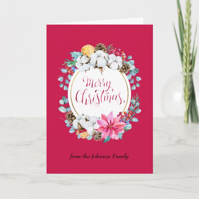 Varm och Mysigt magisk julfrö, frisk andedräkt Helgkort (Framsida)