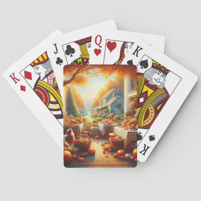 Varm och Mysigt Thanksgiving Casinokort (Baksidan)