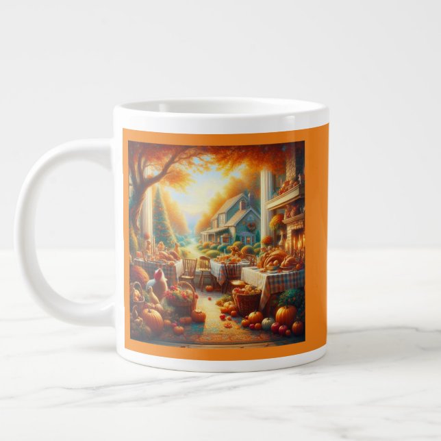 Varm och Mysigt Thanksgiving Jumbo Mugg (Vänster)