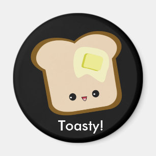Varm och skön rostat bröd för gullig kawaii och magnet