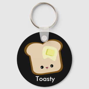 Varm och skön rostat bröd- och smörkeychain fö nyckelring