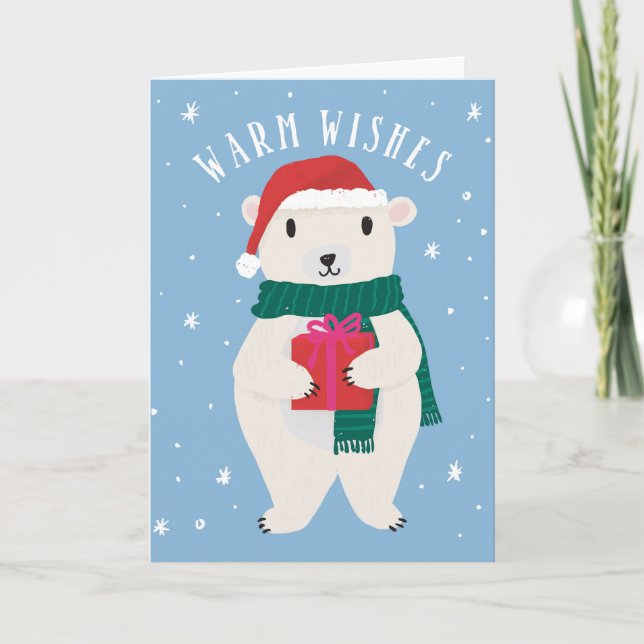 Varm Önskemål Beary God jul Greeting Card Kort (Framsida)