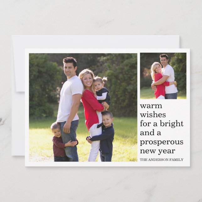 Varm Önskemål Bright Prosperous Gott nytt år Photo Julkort (Framsida)