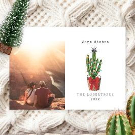 Varm Önskemål Cactus Photo jul-Helgdag Card Julkort