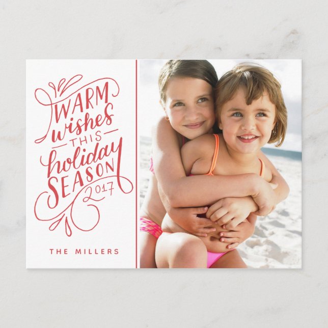 Varm Önskemål den här Helgdag lät ett foto Helg Vykort (Framsida)