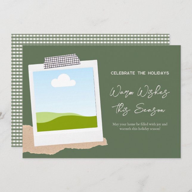Varm Önskemål detta Helgdag för säsong Julkort (Fram/baksida)