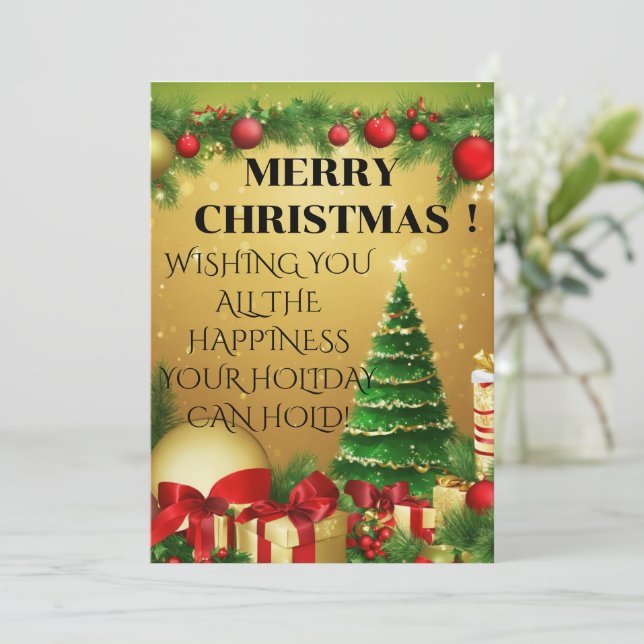 "Varm Önskemål för en Glatt jul!" Julkort (Stående Fram)