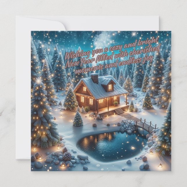 Varm Önskemål för ett lysande nytt år Julkort (Framsida)