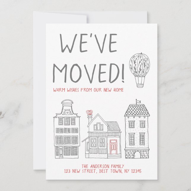 Varm Önskemål från vårt nya Vi har flyttat Meddelande (Framsida)