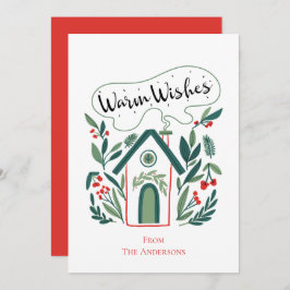Varm Önskemål Helgdag Home Helgdag Card Julkort