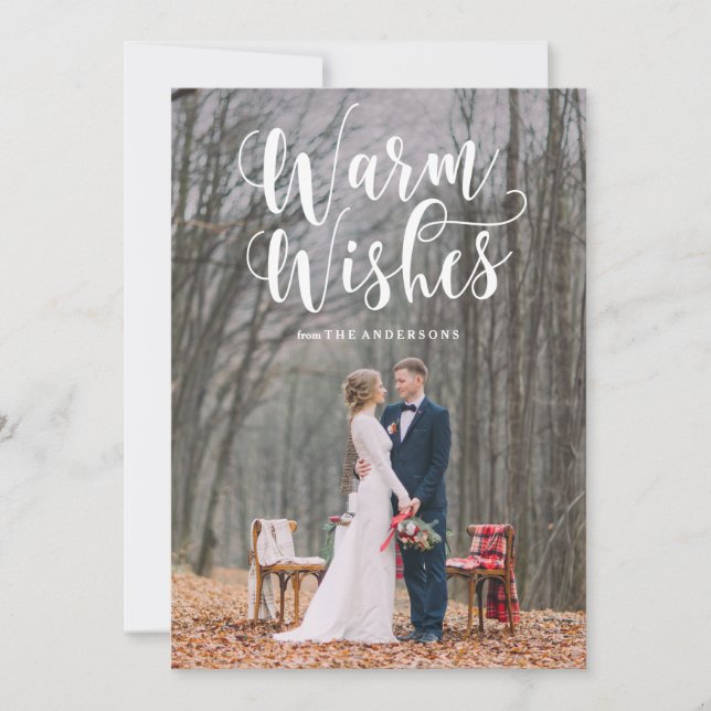 Varm Önskemål-Helgdag övertäckningskort för fotkor Julkort (Framsida)