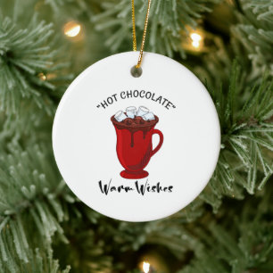 Varm Önskemål Hett Chocolate Helgdag Julgransprydnad Keramik