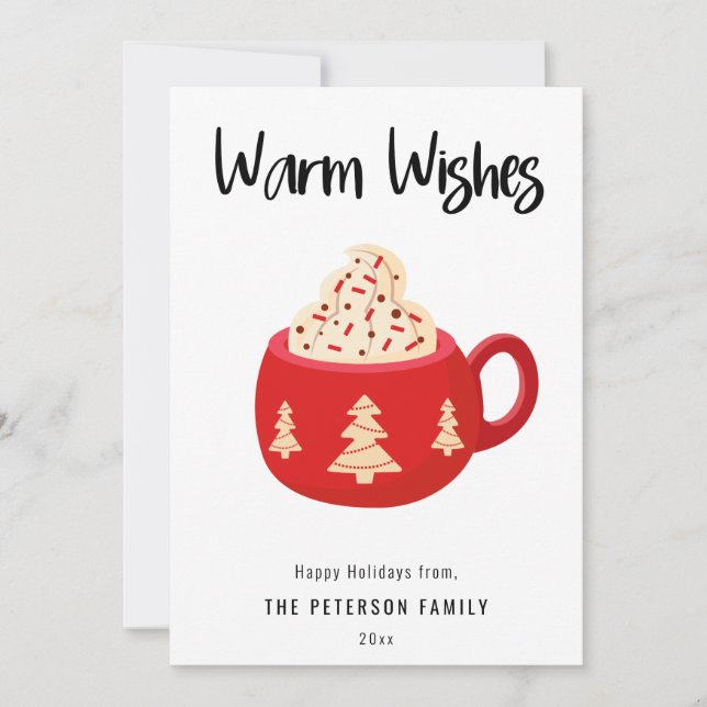 Varm Önskemål julkort för kakao Mugg med platt Hel (Framsida)