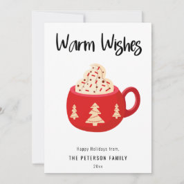 Varm Önskemål julkort för kakao Mugg med platt Hel