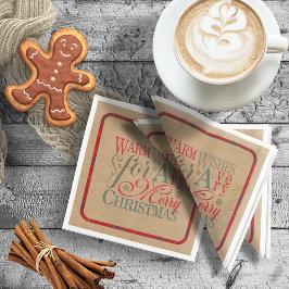 Varm Önskemål Kraft & Tartan Red/Grönt ID589 Pappersservett