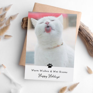 Varm Önskemål och Blöt Kisses Cat Greeting Card Helgkort