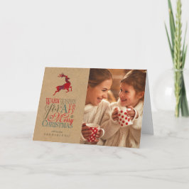 Varm Önskemål Photo Kraft & Tartan Red ID589 Kort