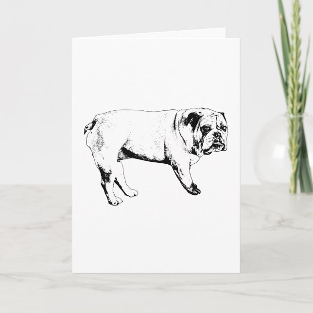 Varm Önskningar Bulldog-kort Kort (Framsida)