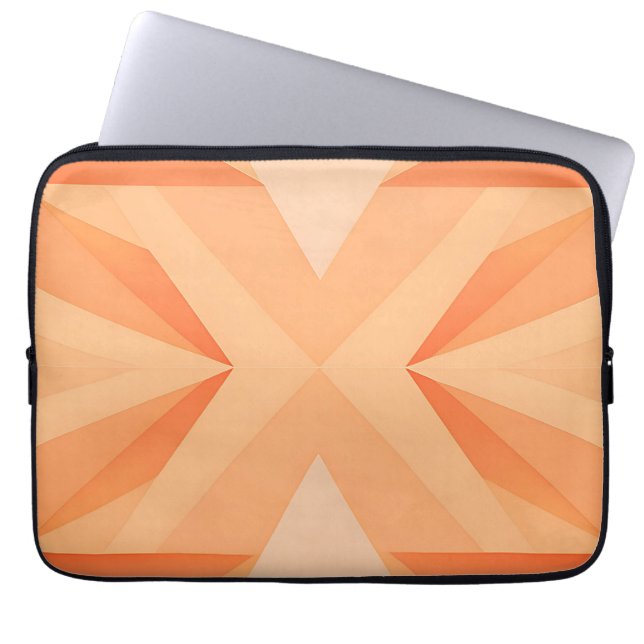 Varm orange geometrisk stjärnexplosion abstrakt laptop fodral (Framsidan)