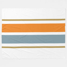 Varm Orange Slate Blue White Brown Tävla Rand Fleecefilt