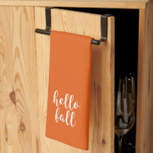 Varm Orange Spice Hej Fall Kitchen Towel