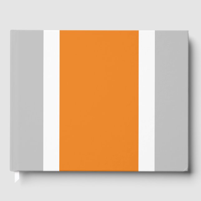 Varm Orange Vit Tävla Rand på lätt Grått Gästböcker (Framsida)