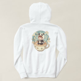 Varm Panda Kaffe Kopp Grafisk Hoodie