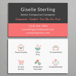 Varm Pastel Caregiver och assistentservice Visitkort