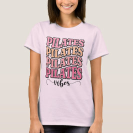 Varm Pastell Retro Vågig Pilates Typografi Estetik T Shirt